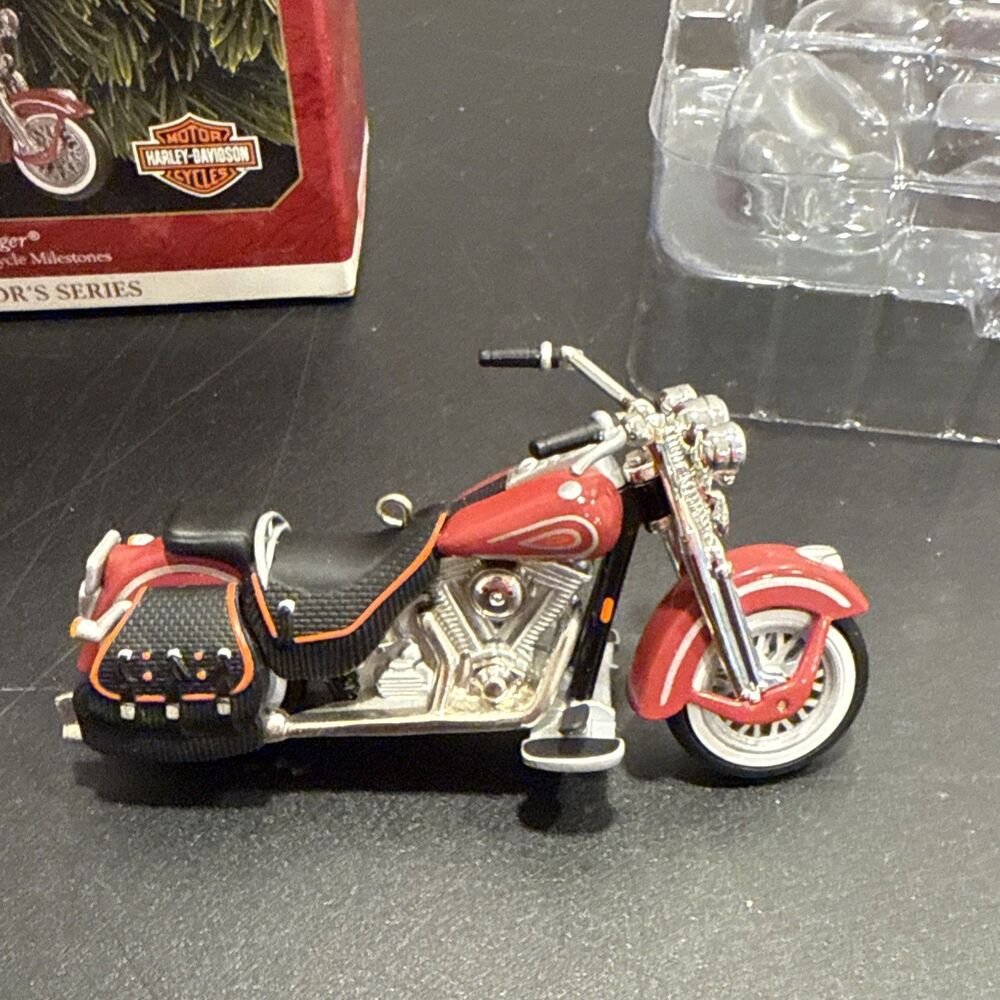 Vtg Hallmark Harley Davidson 1999 HD Heritage Springer keepsake Xmas ornament - Picture 2 of 10